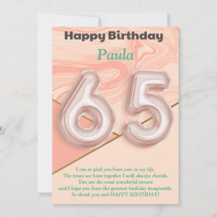 65 year old girls Happy Birthday card