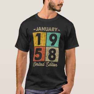 65 Year Old January 1958   65th Birthday   T-Shirt