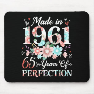 65 year old made in 1961 floral 65th birthday wome mouse pad