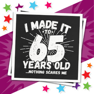 65 Year Old Sarcastic Meme Funny 65th Birthday Napkin