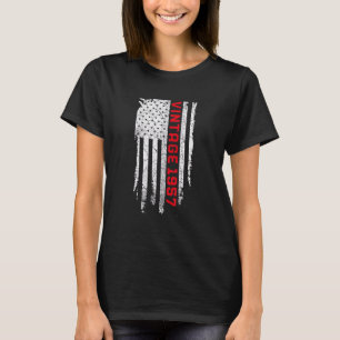 65 Year Old Vintage 1957 American Flag 65th Birth T-Shirt