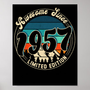 65 Year Old Vintage 65th Year Old Birthday 1957 Poster