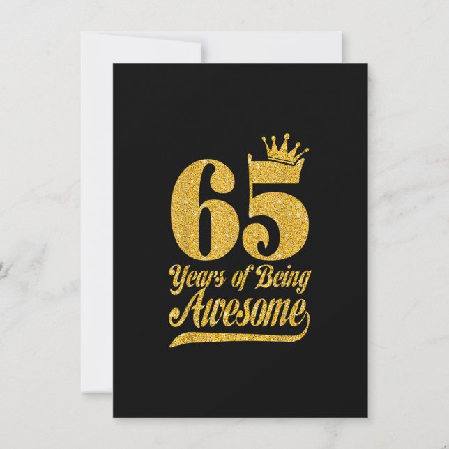 65 Years Of Being Awesome 65th Birthday Gifts Funn Invitation (Front)