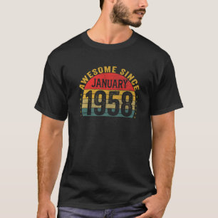 65 Years Old Birthday Awesome Since January 1958 G T-Shirt