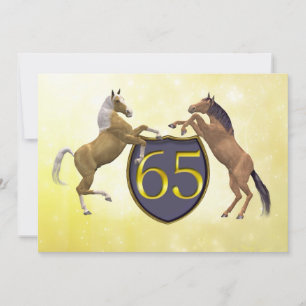 65 years old birthday party rearing horses invitation