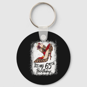 65 Years Old High Heels Leopard It's My 65th Birth Key Ring