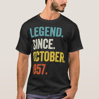65 Years Old Legend Since October 1957 65th Birthd T-Shirt
