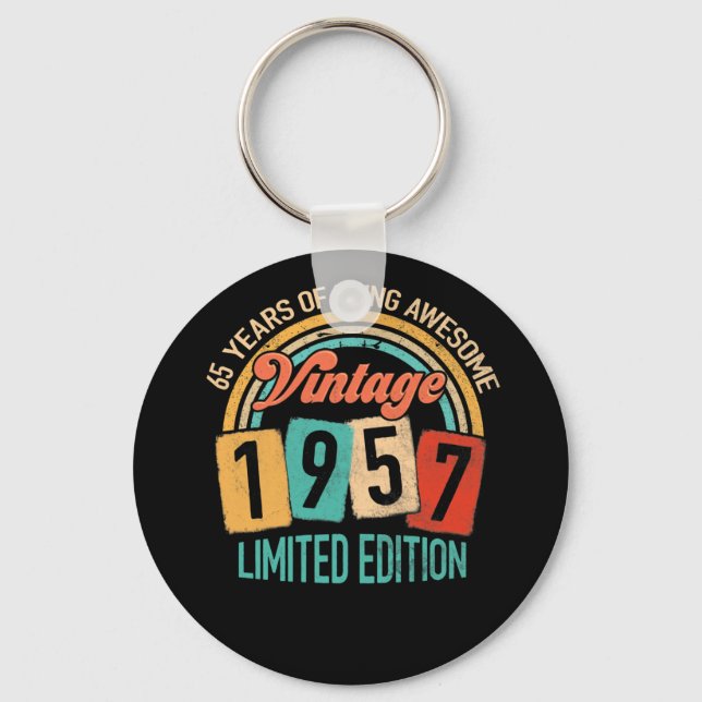 65 Years Old Of Be Awesome In 1957 65th Birthday Key Ring (Front)