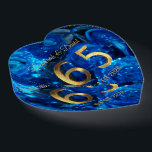 65th Anniversary Blue Sapphire Floral Gold Number Paperweight<br><div class="desc">65th Anniversary Blue Sapphire Roses Floral Gold Look Number 65 Unique Gift Romantic Glass Dome Paperweight for 65th Birthday or Blue Sapphire Wedding Anniversary,  you can add name and date or your text.</div>