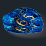 65th Anniversary Blue Sapphire Floral Gold Number Paperweight<br><div class="desc">65th Anniversary Blue Sapphire Roses Floral Gold Look Number 65 Unique Gift Romantic Glass Dome Paperweight for 65th Birthday or Blue Sapphire Wedding Anniversary,  you can add name and date or your text.</div>