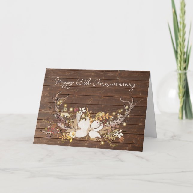 65th Anniversary Deer Antler Bouquet  Card (Front)