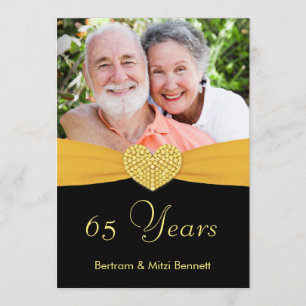 65th Anniversary - Faux Pocket -Custom Invitations