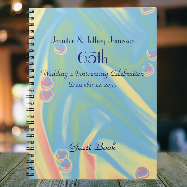 65th Anniversary Party Guest Book Hearts Notebook (Creator Uploaded)
