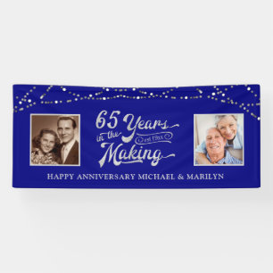 65th Anniversary Sapphire Blue String Lights Photo Banner