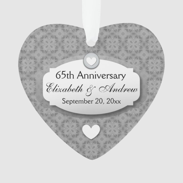 65th Anniversary Wedding Anniversary Diamond Z02 Ornament (Front)