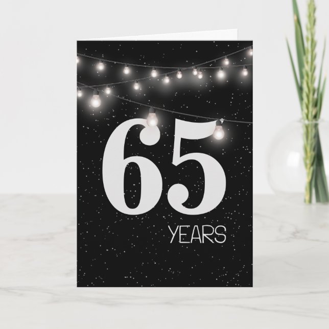 65th Anniversary with Lights and Stars Card (Front)