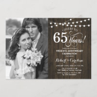 65th Anniversary with Photo - Rustic Wood