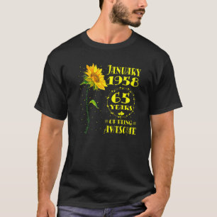 65th Birthday 65 Year Old Sunflower Born January T-Shirt