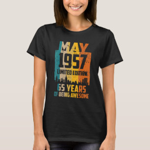 65th Birthday 65 Years Awesome Since May 1957 Vint T-Shirt