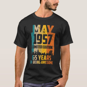 65th Birthday 65 Years Awesome Since May 1957 Vint T-Shirt