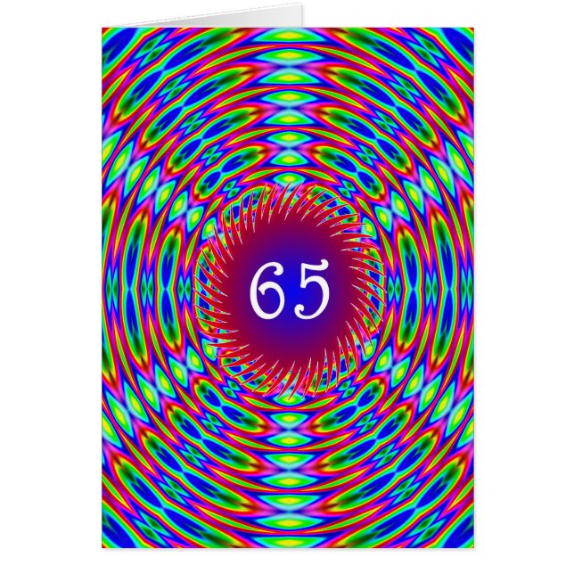 65th Birthday Abstract Trippy Swirls (Front)