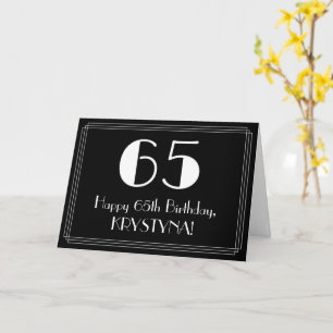 65th Birthday ~ Art Deco Inspired Look "65", Name Card