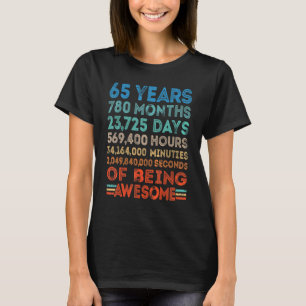 65th Birthday Awesome 65 Years Old Vintage Retro 7 T-Shirt
