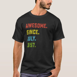 65th Birthday  Awesome Since July 1957 65 Years Ol T-Shirt