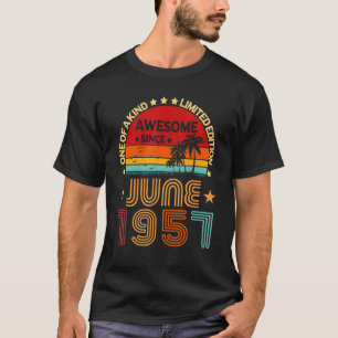 65th Birthday Awesome Since June 1957 Vintage T-Shirt