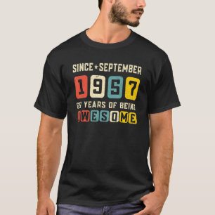 65th Birthday Awesome Since September 1957 Vintage T-Shirt