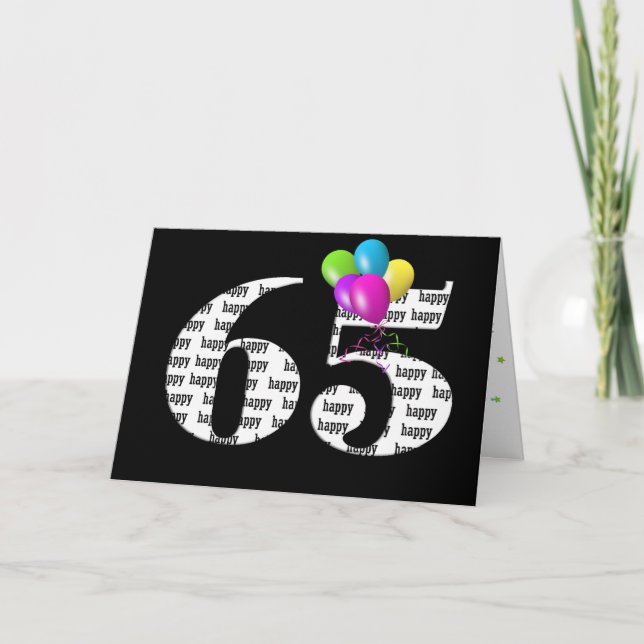 65th birthday balloon bouquet card (Front)