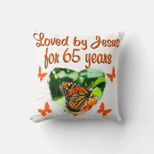 65TH BIRTHDAY BUTTERFLY CUSHION (Front)