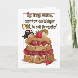 65th Birthday Card - Humour - Cake
