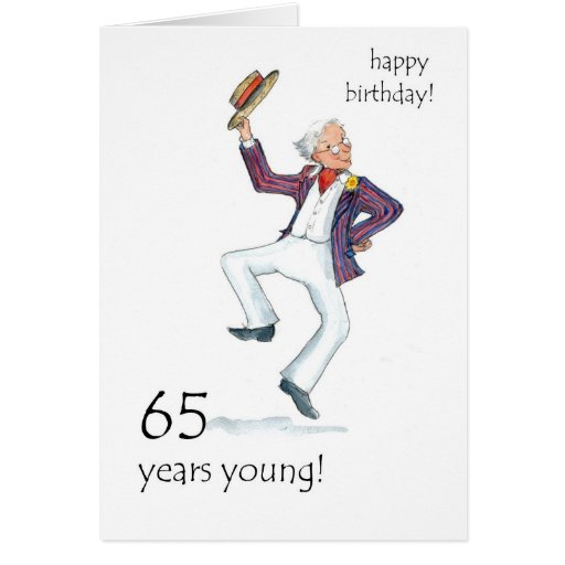 65th Birthday Card - Man Dancing | Zazzle