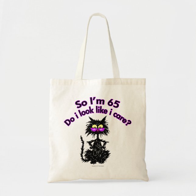 65th Birthday Cat Tote Bag (Front)