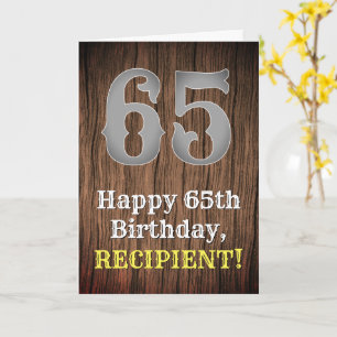 65th Birthday: Country Western Inspired Look, Name Card