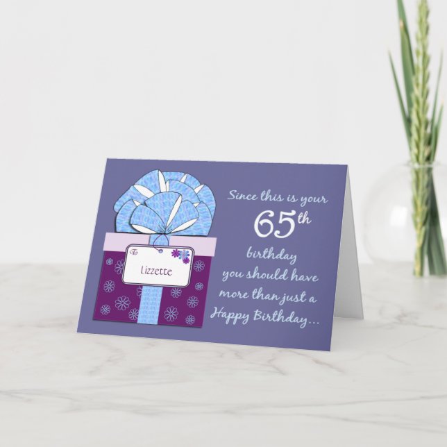 65th Birthday Customizable Card (Front)