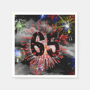 65th Birthday Fireworks In Clouds Napkins