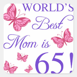 65th Birthday For Mum Square Sticker