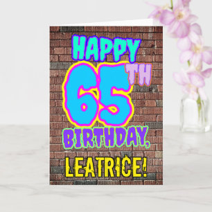 65th Birthday - Fun, Urban Graffiti Inspired Look Card
