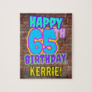 65th Birthday ~ Fun, Urban Graffiti Inspired Look Jigsaw Puzzle