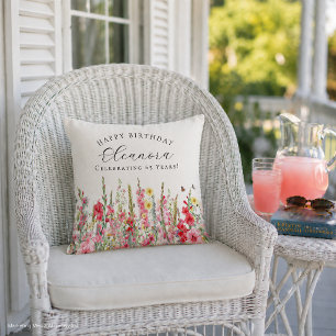 65th Birthday Gift August Birth Flower Custom Cushion