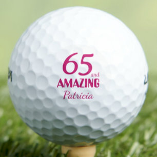 65th Birthday Gift for Mum Pink Amazing Golfer Golf Balls