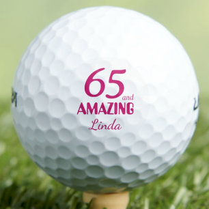 65th Birthday Gift for Neighbour 50 & Amazing Pink Golf Balls