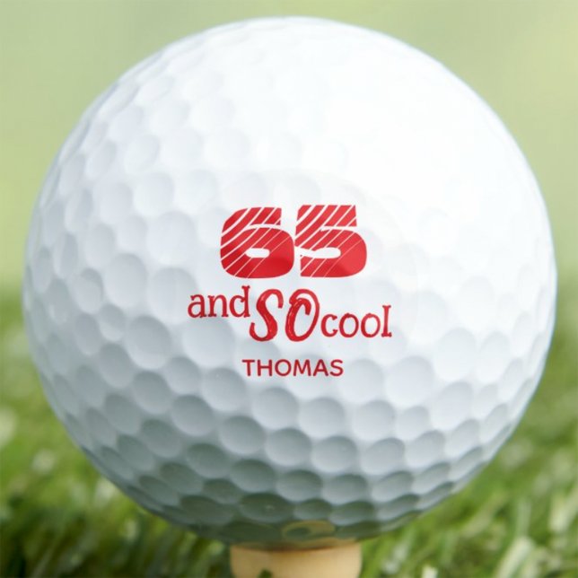 65th Birthday Gift SO Cool Orange Red Custom Golf Balls (Creator Uploaded)