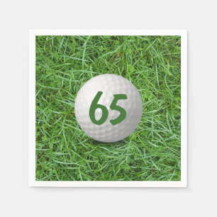 65th Birthday Golf Ball on Grass Napkins