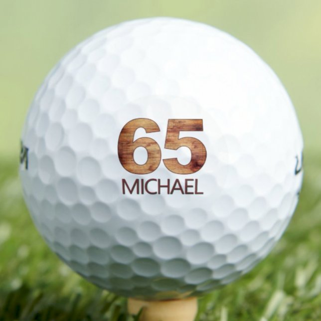 65th birthday golf balls 65 years golfer wood gift (Creator Uploaded)