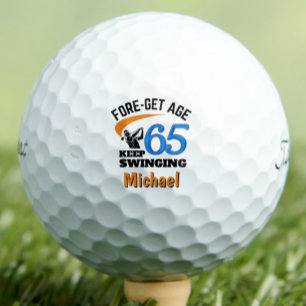 65th Birthday Golf Balls Funny Gift Blue - 12 Pack