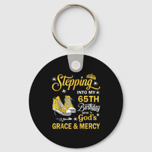65th birthday grace and mercy christian blessed key ring