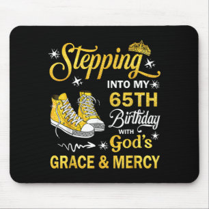 65th birthday grace and mercy christian blessed mouse pad